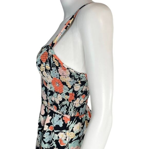 Kimchi Blue Women’s Medium Hawaiian Print Floral Ruched Mini Dress Sleeveless - Picture 4 of 11